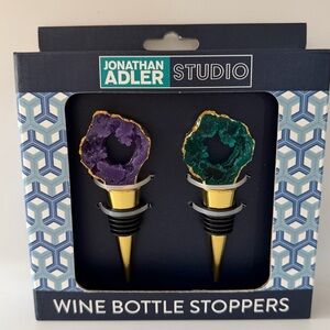 Jonathan Adler Purple and Green Wine Bottle Stoppers